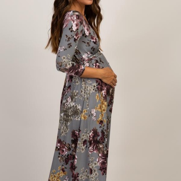 PinkBlush Floral Sash Tie Maternity/Nursing Dress - Picture 3 of 3